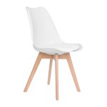 ModernHome PC-003 Sada 4 jídelních židlí se sedákem z ekokůže, bílá