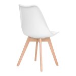 ModernHome PC-003 Sada 4 jídelních židlí se sedákem z ekokůže, bílá