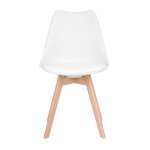 ModernHome PC-003 Sada 4 jídelních židlí se sedákem z ekokůže, bílá