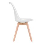 ModernHome PC-003 Sada 4 jídelních židlí se sedákem z ekokůže, bílá