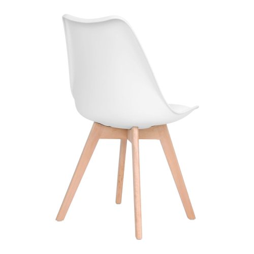 ModernHome PC-003 Sada 4 jídelních židlí se sedákem z ekokůže, bílá