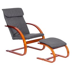 ModernHome TXWQM-31-6 Fínske hojdacie kreslo s podnožkou - orech