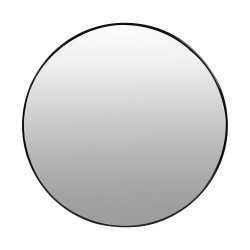 ModernHome Okrúhle nástenné zrkadlo 60 cm, hliníkový rám, čierne