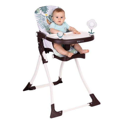 EcoToys HC301-2401 Skládací dětská jídelní židlička s hračkami džungle