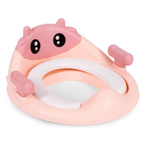 EcoToys HA-P17-18-PK Dětské WC sedátko se schůdky a podestou růžové
