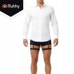 Ruhhy 27226 Neviditeľné pánske podväzky, ktoré zabraňujú vyhrňovaniu košele, 2 ks, čierne