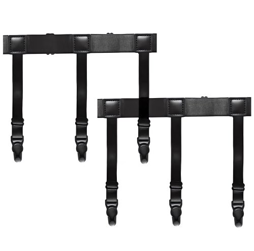 Ruhhy 27226 Neviditeľné pánske podväzky, ktoré zabraňujú vyhrňovaniu košele, 2 ks, čierne