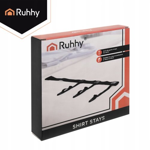 Ruhhy 27226 Neviditeľné pánske podväzky, ktoré zabraňujú vyhrňovaniu košele, 2 ks, čierne