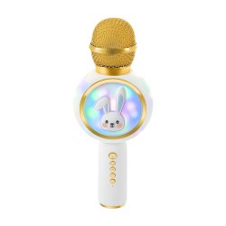 Izoxis 27047 Bezdrátový Karaoke Bluetooth mikrofon králiček, 800mAh, bílý