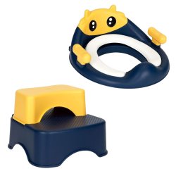 EcoToys HA-P17-18 Dětské WC sedátko se schůdky a podestou, modré