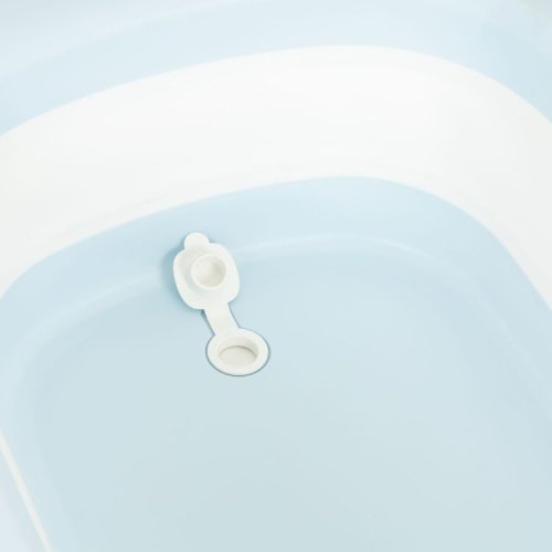 EcoToys HA-B37 Dětská skládací cestovní vanička s odtokem, šedomodrá 