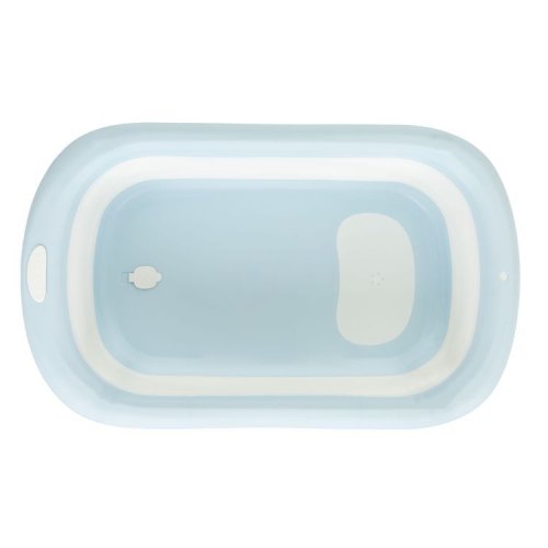 EcoToys HA-B37 Dětská skládací cestovní vanička s odtokem, šedomodrá 