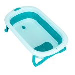 EcoToys HA-B37 Dětská skládací cestovní vanička s odtokem, modrá