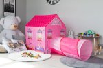 iPlay 8326 Dětský hrací stan - domeček s prolézacím tunelem, růžový