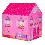 iPlay 8326 Dětský hrací stan - domeček s prolézacím tunelem, růžový