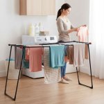 ModernHome BJ-1928 Stojanová teleskopická sušička bielizne 19 m, skladateľná, čierna