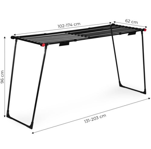 ModernHome BJ-1928 Stojanová teleskopická sušička bielizne 19 m, skladateľná, čierna