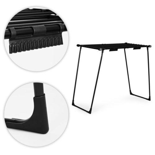 ModernHome BJ-1928 Stojanová teleskopická sušička bielizne 19 m, skladateľná, čierna