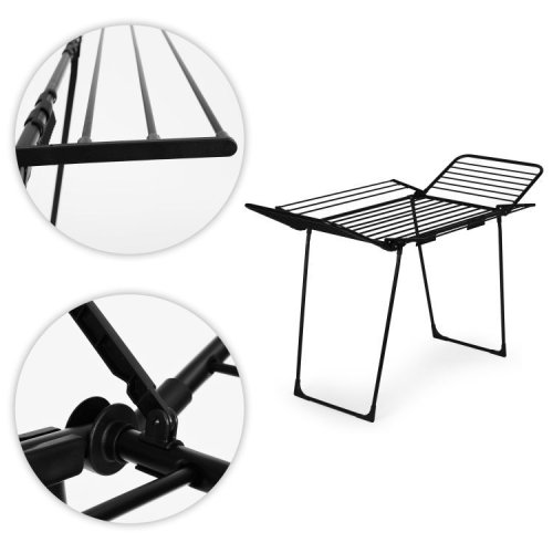 ModernHome BJ-1925 Stojan na sušenie bielizne 25 m, 4 krídla, skladací, čierny