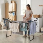 ModernHome BJ-1938 Stojanová teleskopická sušička bielizne 27 m, skladateľná, čierna