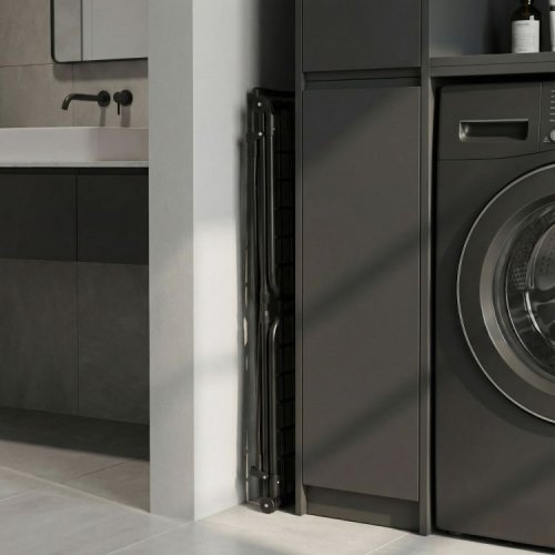 ModernHome BJ-1938 Stojanová teleskopická sušička bielizne 27 m, skladateľná, čierna