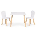 EcoToys WH161 Dětská sada nábytku, stůl + 2 židle, bílá