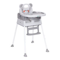 EcoToys HC523-GY Dětská jídelní židlička 3 v 1, šedá