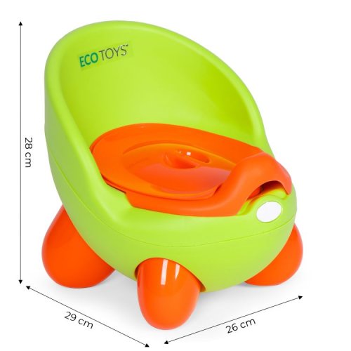 EcoToys PP112 Nočník s odnímatelnou vložkou s víkem, protiskluzové nožičky, zelený