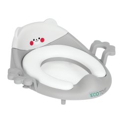 EcoToys PP104 Dětské WC prkénko s držadly a měkkým polštářkem, šedé