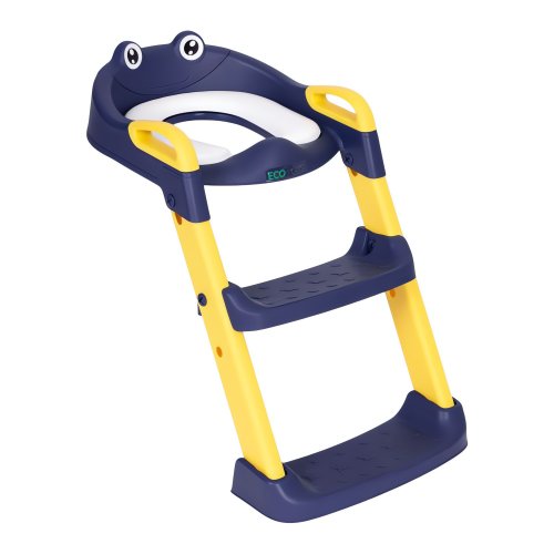 EcoToys PP8001 Dětské WC sedátko se schůdky a žebříkem, modré