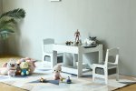 EcoToys ZCF-01A Dětská sada nábytku, stůl + 2 židle s úložnými boxy a oboustrannou tabulí 