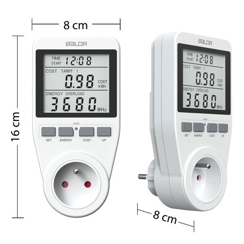 BALDR 399000 Jednofázový wattmetr BD-990 bílý