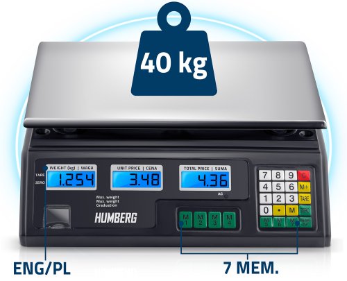 Humberg 519000 Elektronická obchodní váha 40 kg MH-190