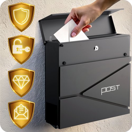 Humberg HM-862 Poštovní schránka 37×37×10,5 cm, antracit 