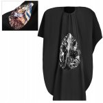 ISO Kadeřnická pelerína-pláštěnka s otvorem na mobil černá