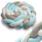 Ricokids 722001 Ochranný pletený mantinel do detskej postieľky, 2 m, modro-sivý