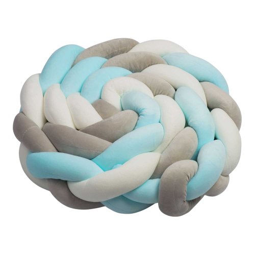 Ricokids 722001 Ochranný pletený mantinel do detskej postieľky, 2 m, modro-sivý