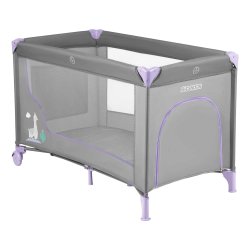 Ricokids RK-240 Cestovná detská postieľka + matrac a taška, 125 × 65 × 78 cm, sivá-levanduľová