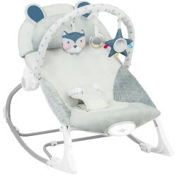 Ricokids 7328 Dětské houpací křeslo s vibracemi, šedé