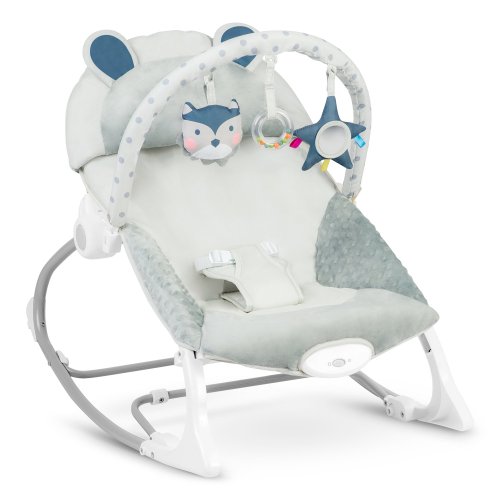 Ricokids 7328 Dětské houpací křeslo s vibracemi, šedé