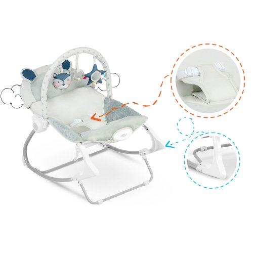 Ricokids 7328 Dětské houpací křeslo s vibracemi, šedé