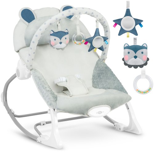 Ricokids 7328 Dětské houpací křeslo s vibracemi, šedé