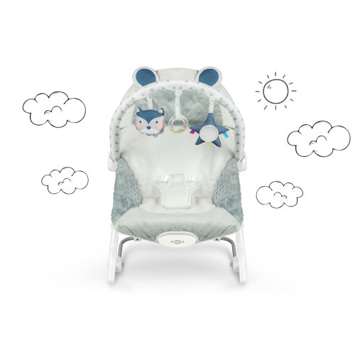 Ricokids 7328 Dětské houpací křeslo s vibracemi, šedé