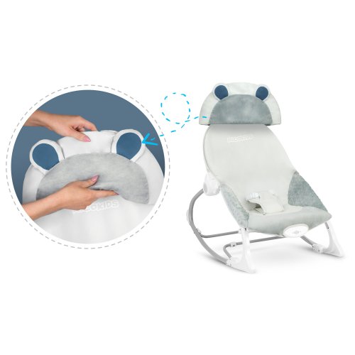 Ricokids 7328 Dětské houpací křeslo s vibracemi, šedé