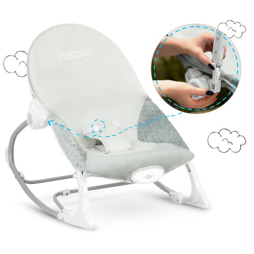 Ricokids 7328 Dětské houpací křeslo s vibracemi, šedé