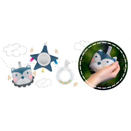 Ricokids 7328 Dětské houpací křeslo s vibracemi, šedé