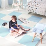 Ricokids 738202 Pěnová podložka puzzle 60×60 cm, 4 ks, modro-bílá