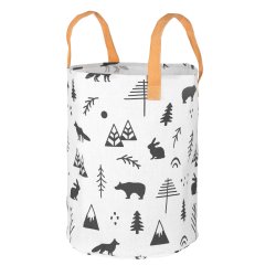 Nukido 740224 Koš na hračky - bílý