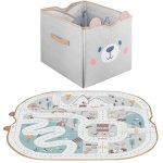 Nukido NK-408 Organizér na hračky a hrací podložka 2 v 1 - šedá