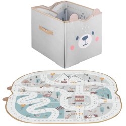 Nukido NK-408 Organizér na hračky a hrací podložka 2 v 1 - šedá